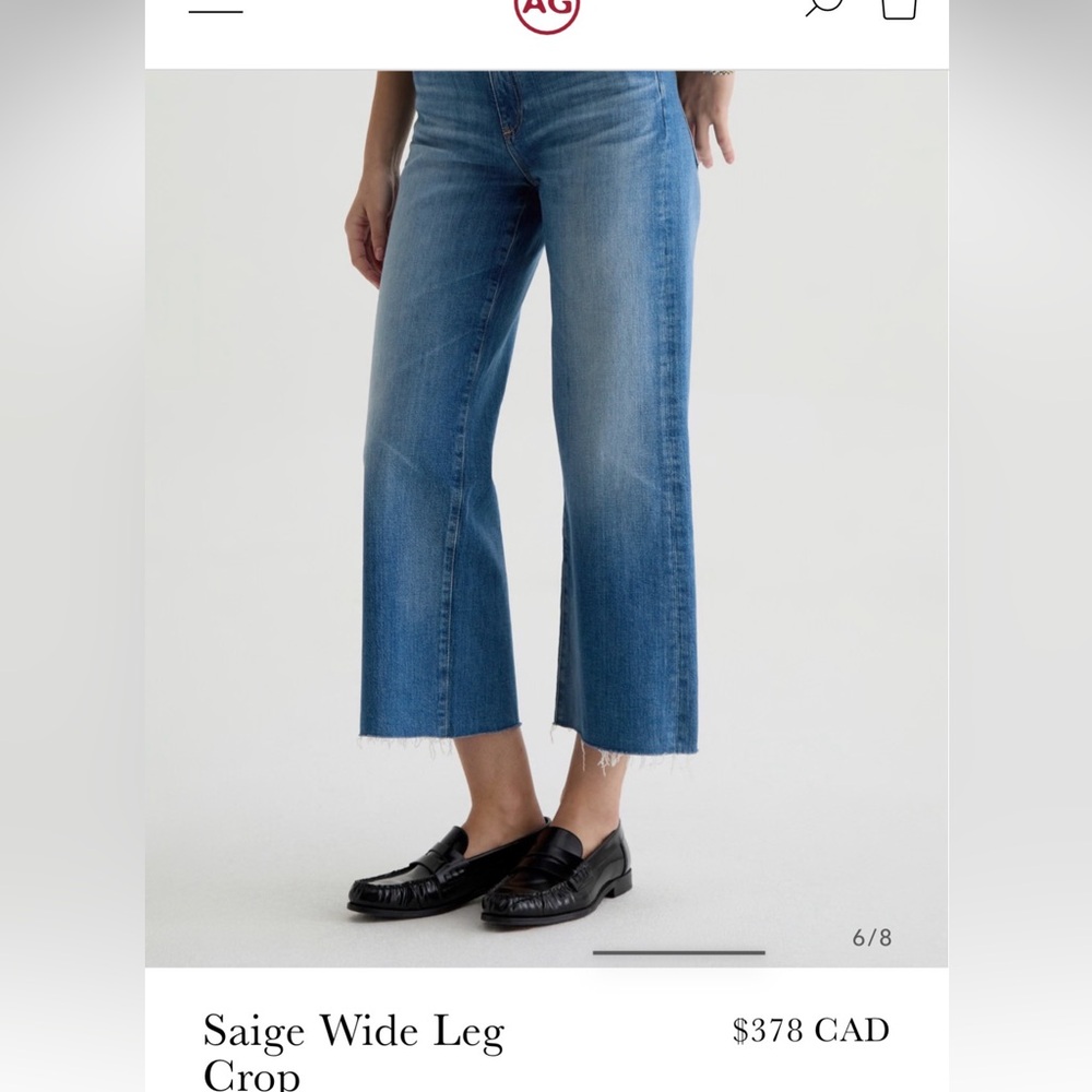 AG Adriano Goldschmied Saige wide leg crop jeans